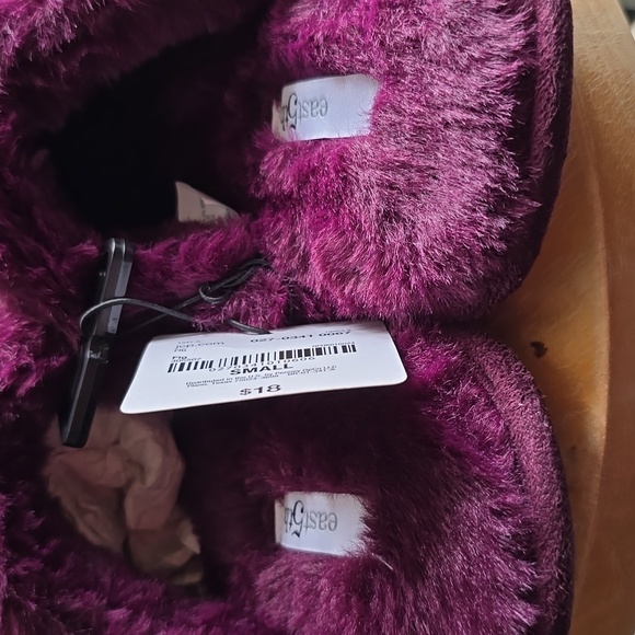EAST 5TH BRAND WOMENS WINE COLOR RIBBED & FAUX FUR SLIP-ON SLIPPERS SIZE SMALL - Picture 10 of 11